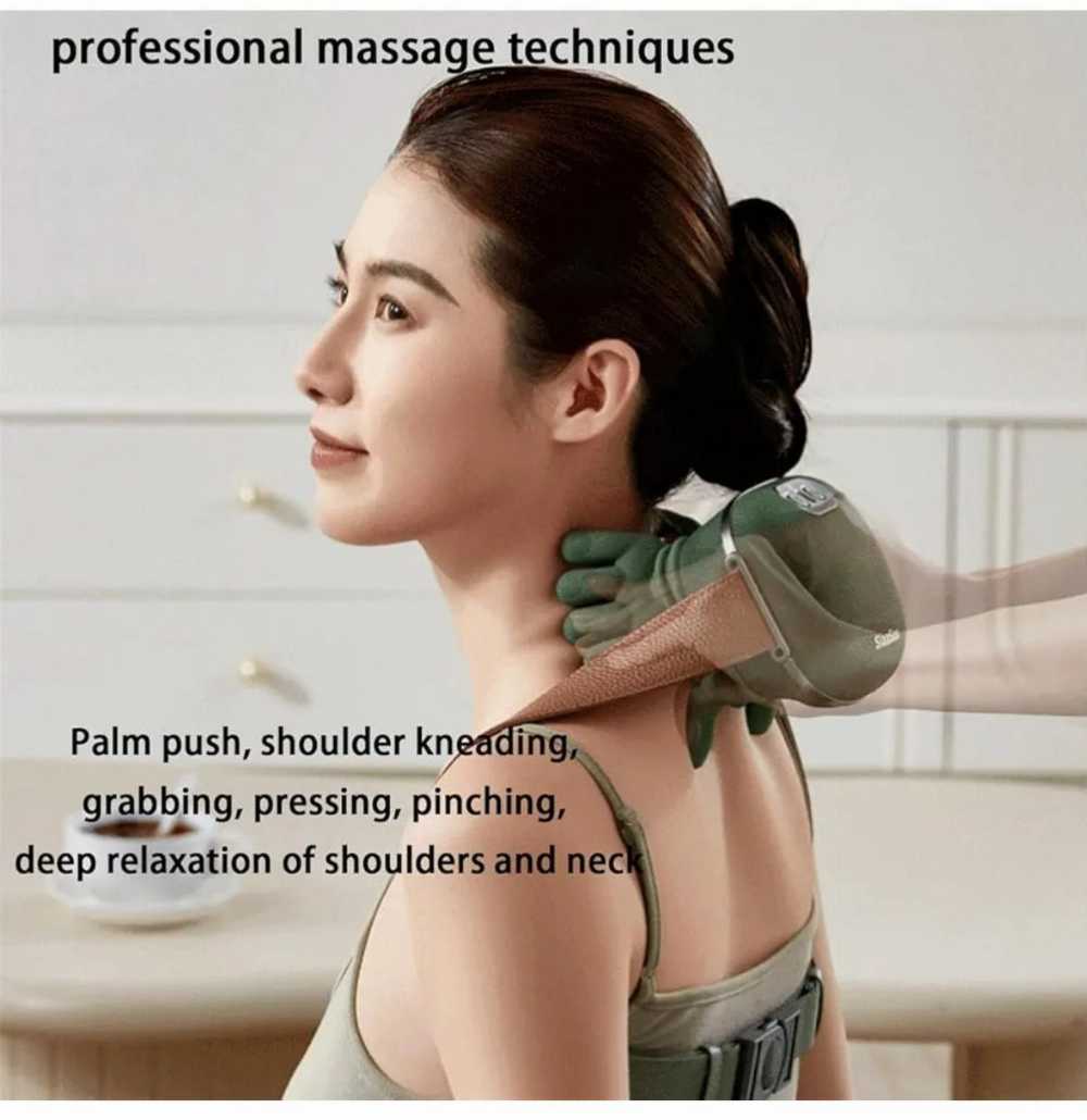 Heated Neck & Shoulder Massager - Bionic Finger Shiatsu Massager For Pain Relief - Siaasoo Massager